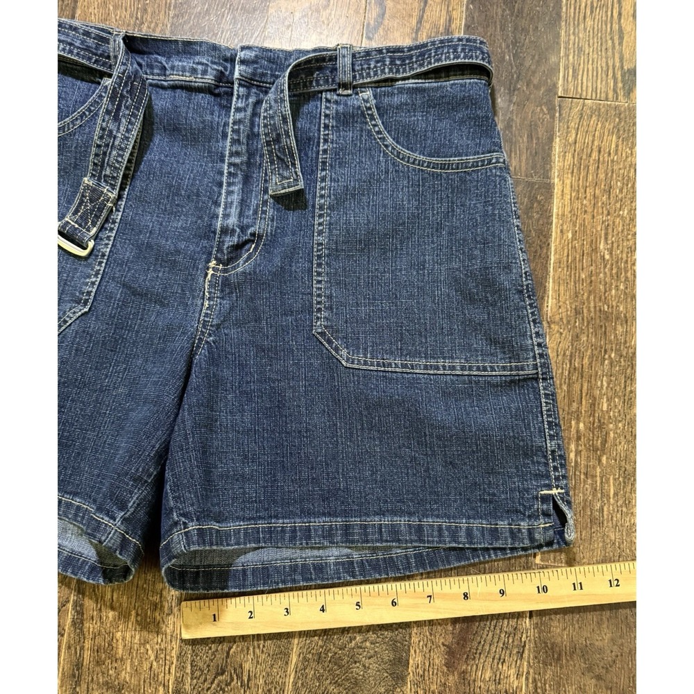 Gloria Vanderbilt Jean Shorts Women's Size 10 Blue With Denim Belt High Rise - Picture 3 of 8